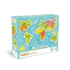 Пазли класичні "Карта світу" 300704, 100 елементів DoDo Toys