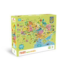 Пазли класичні "Карта України" 300706, 100 елементів DoDo Toys