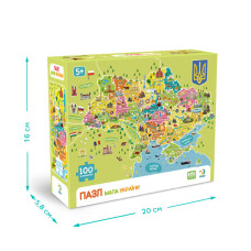 Пазли класичні "Карта України" 300706, 100 елементів DoDo Toys