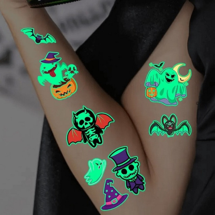 Набір дитячих тимчасових тату "Halloween glow" kids-tatto-halloween-glow-set-1 Fresh Tattoo