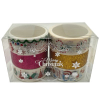 Набір декоративний скотч "Merry Christmas" XM-JD2273-3, 1,5 см x 2 м  Bambi