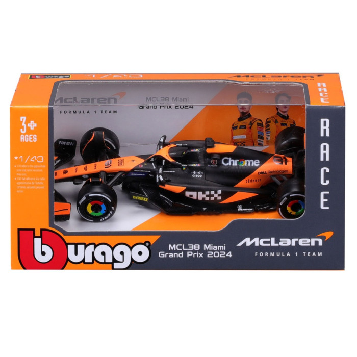 Автомодель MCLAREN F1 MCL38 (2024) Bburago 18-38214 масштаб 1:43 Bburago