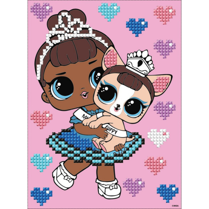 Алмазна мозаїка "L.O.L. Surprise! Miss Baby With Miss Puppy" AML1201, 15x20 см Идейка