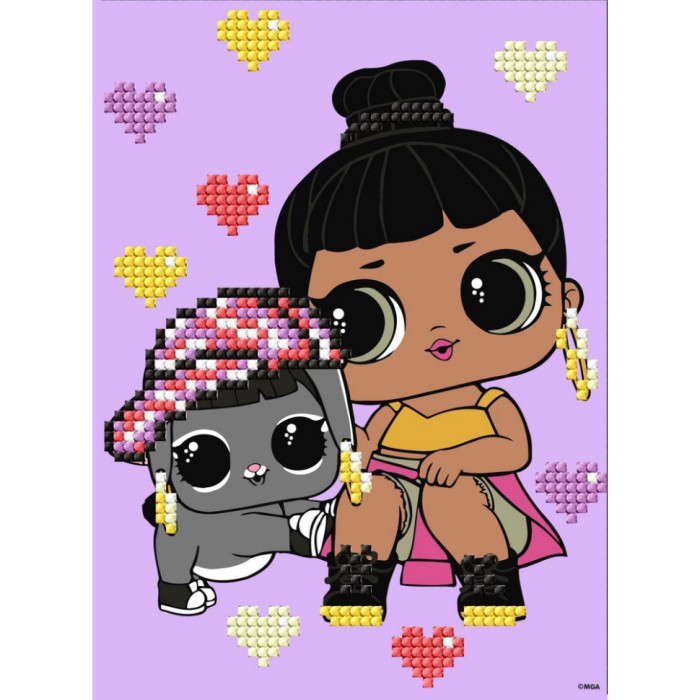 Алмазна мозаїка "L.O.L. Surprise! Honey Bun With Bunny Hun" AML1204, 15x20 см Идейка