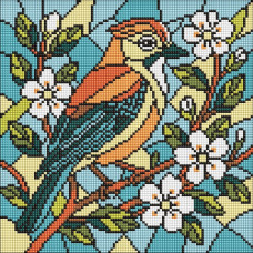 Алмазна мозаїка "Вітраж. Сойка"©art_selena_ua AMO8317, 30х30 см  Идейка