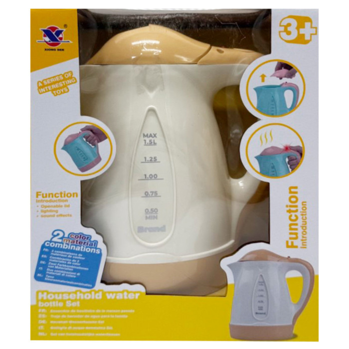 Дитяча побутова техніка "Чайник" XS-25013(White) світлові та звукові ефекти Bambi