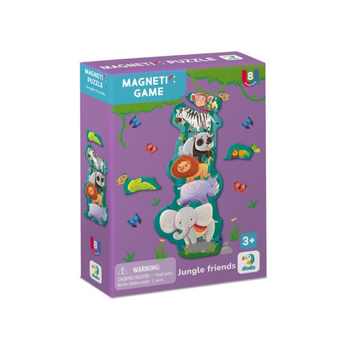 Дитяча магнітна гра "Друзі з джунглів" 200256, 8 елементів DoDo Toys