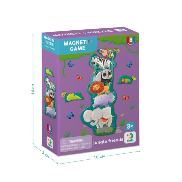 Дитяча магнітна гра "Друзі з джунглів" 200256, 8 елементів DoDo Toys