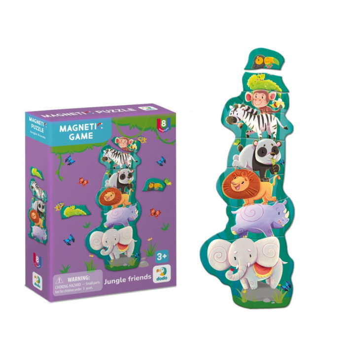 Дитяча магнітна гра "Друзі з джунглів" 200256, 8 елементів DoDo Toys