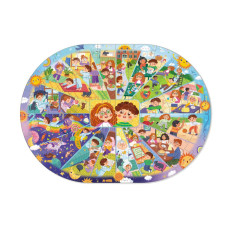 Дитячий віммельпазл "Розпорядок дня" 300619, 100 елементів DoDo Toys