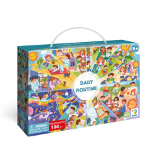 Дитячий віммельпазл "Розпорядок дня" 300619, 100 елементів DoDo Toys