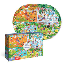 Дитячий віммельпазл "Увесь рік" 300607, 100 елементів DoDo Toys