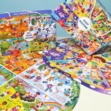 Дитячий віммельпазл "Увесь рік" 300607, 100 елементів DoDo Toys
