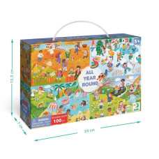 Дитячий віммельпазл "Увесь рік" 300607, 100 елементів DoDo Toys