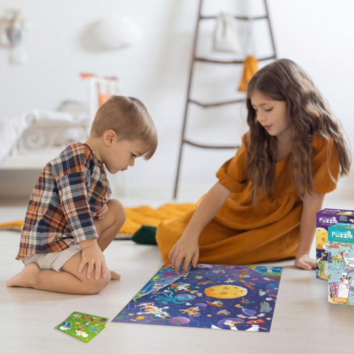 Дитячий пазл Шукай та знаходь "Шалений космос" 300668, 100 елементів DoDo Toys