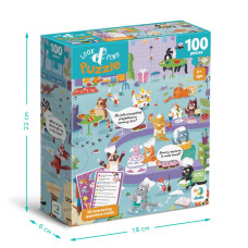 Дитячий пазл Шукай та знаходь "Котяче кафе" 300667, 100 елементів DoDo Toys