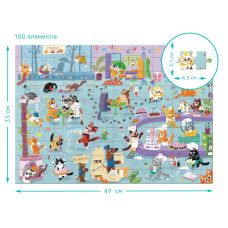 Дитячий пазл Шукай та знаходь "Котяче кафе" 300667, 100 елементів DoDo Toys