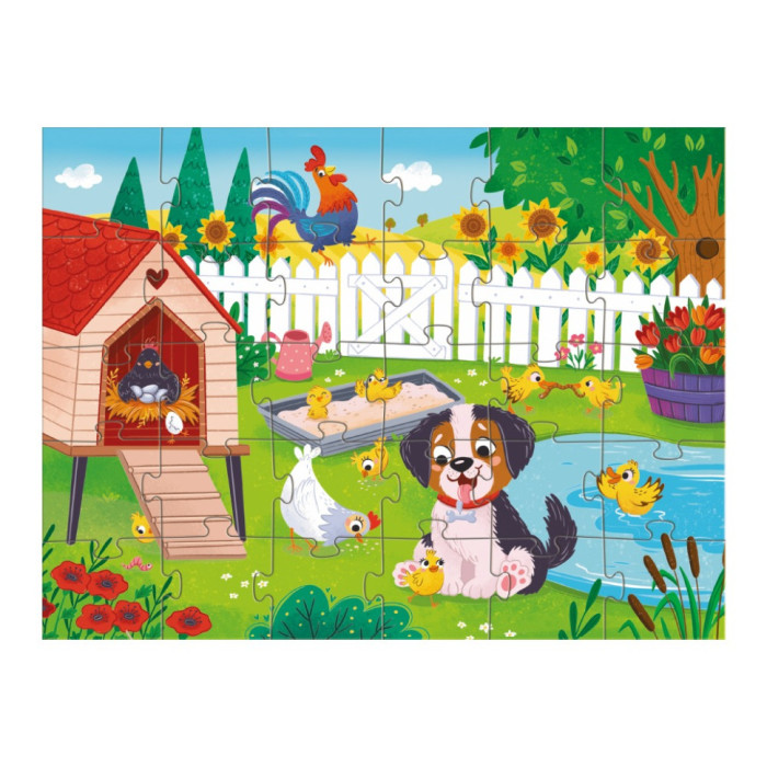 Дитячий пазл "Песик і курчата" 300681, 30 елементів DoDo Toys