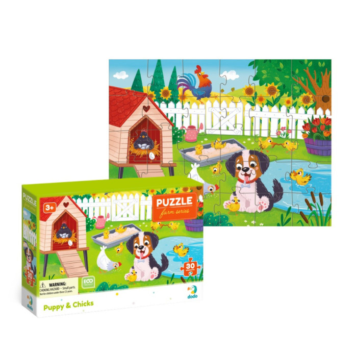 Дитячий пазл "Песик і курчата" 300681, 30 елементів DoDo Toys