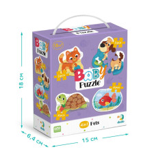 Дитячий пазл 4 в 1 "Baby puzzle. Домашні тварини" 300688 набір 4 в 1 DoDo Toys