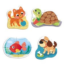 Дитячий пазл 4 в 1 "Baby puzzle. Домашні тварини" 300688 набір 4 в 1 DoDo Toys