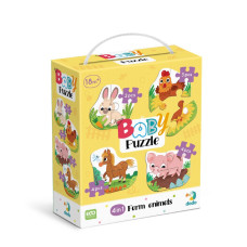 Дитячий пазл 4 в 1 "Baby puzzle. Сільські тварини" 300686 набір 4 в 1 DoDo Toys
