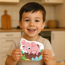 Дитячий пазл 4 в 1 "Baby puzzle. Сільські тварини" 300686 набір 4 в 1 DoDo Toys
