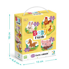 Дитячий пазл 4 в 1 "Baby puzzle. Сільські тварини" 300686 набір 4 в 1 DoDo Toys