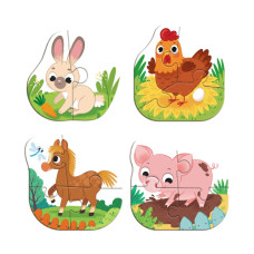Дитячий пазл 4 в 1 "Baby puzzle. Сільські тварини" 300686 набір 4 в 1 DoDo Toys