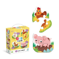 Дитячий пазл 4 в 1 "Baby puzzle. Сільські тварини" 300686 набір 4 в 1 DoDo Toys