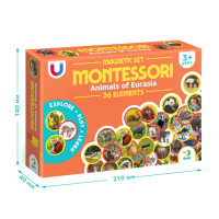 Дитячий магнітний набір Монтесорі "Тварини на континентах: Євразія" 200285, 36 елементів                                DoDo Toys