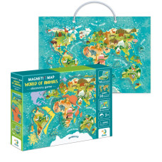 Дитяча магнітна мапа світу тварини 200267, 36 елементів DoDo Toys