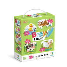 Дитячий пазл 4 в 1 "Baby puzzle. День на фермі" 300687 набір 4 в 1 DoDo Toys