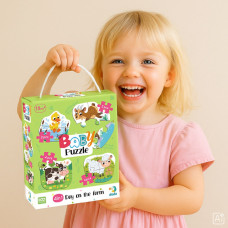 Дитячий пазл 4 в 1 "Baby puzzle. День на фермі" 300687 набір 4 в 1 DoDo Toys