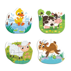 Дитячий пазл 4 в 1 "Baby puzzle. День на фермі" 300687 набір 4 в 1 DoDo Toys