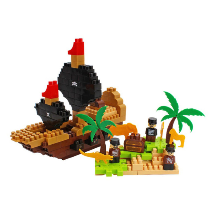 Дитячий розвиваючий конструктор "Pirate island" 2642TXK 170 деталей Технок