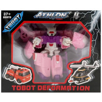 Машинка-трансформер "Tobot 2 в 1" 525-1(Pink) пластик Bambi