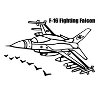 Картина-трафарет для розфарбовування піском А4 "F-16"Т-а4189 Bambi