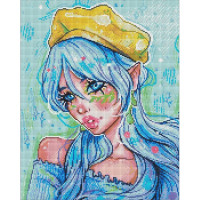 УЦІНКА! Алмазна мозаїка "Блакитноока модниця"©nila_art_art AMO7606-UC 40х50 см