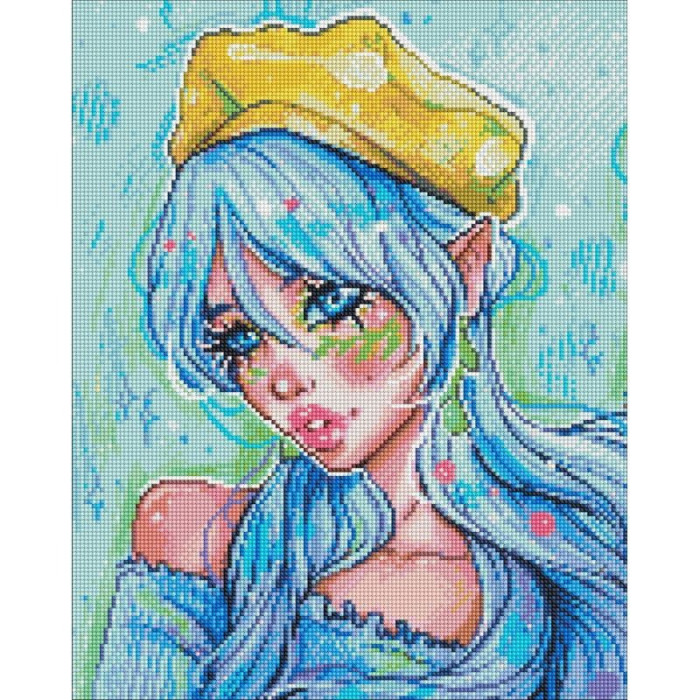 УЦІНКА! Алмазна мозаїка "Блакитноока модниця"©nila_art_art AMO7606-UC 40х50 см