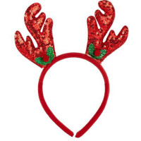Обідок новорічний "Оленячі ріжки" 2511(Red) 16,5х14,5 см Bambi