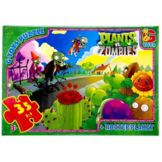 Дитячий пазл "Рослини проти Зомбі" PVZ01 постер, 35 елементів G-Toys