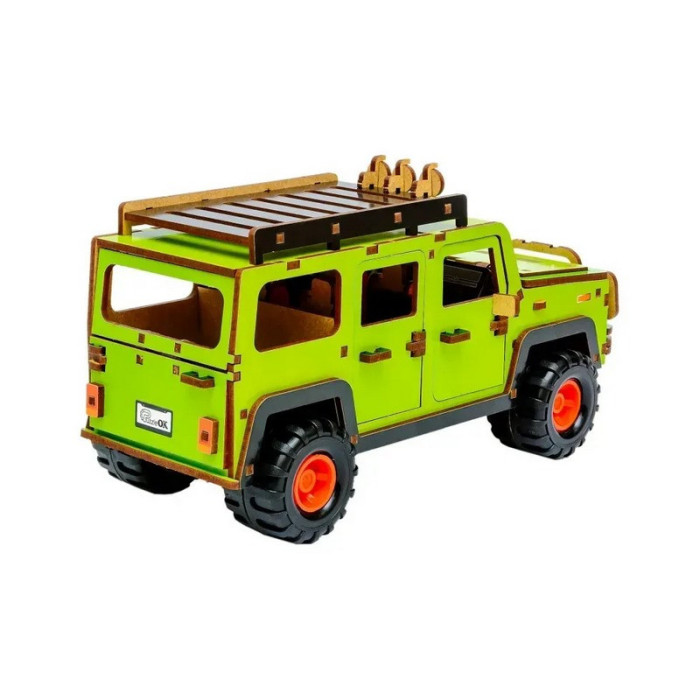 Дерев'яний 3D конструктор "Позашляховик" Puz-00951, 123 деталі PuzzleOK