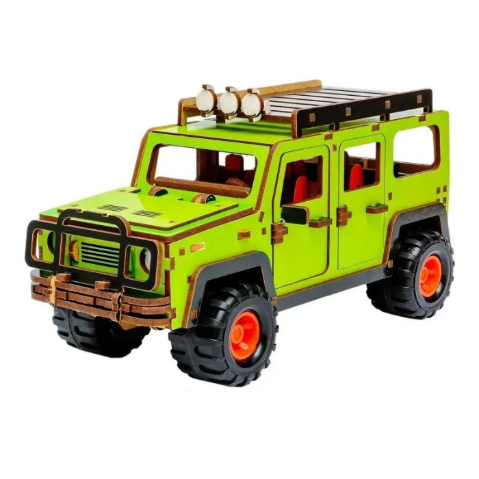 Дерев'яний 3D конструктор "Позашляховик" Puz-00951, 123 деталі PuzzleOK