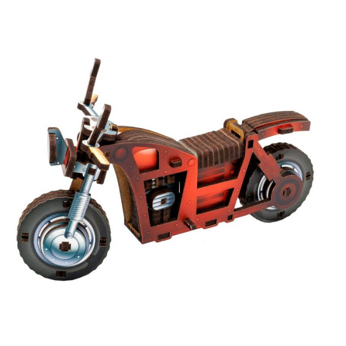 Дитячий дерев'яний 3D конструктор "Турбо байк" Puz-00961, 91 деталь PuzzleOK