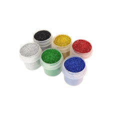 Набір гліттеру для біо-тату glitter-set-02mm-20, 6 кольорів по 12 мл Fresh Tattoo