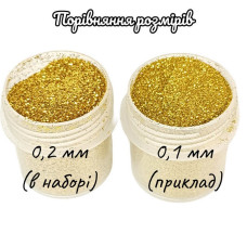 Набір гліттеру для біо-тату glitter-set-02mm-20, 6 кольорів по 12 мл Fresh Tattoo