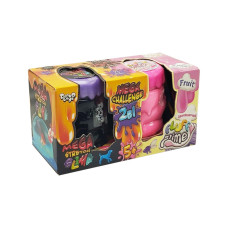 В'язка маса 2 в 1 "Mega Stretch Slime"та "Fluffy Slime" FLS-03-01U Блакитний-рожевий Danko Toys
