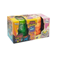 В'язка маса 2 в 1 "Mega Stretch Slime"та "Fluffy Slime" FLS-03-01U Зелений-помаранчевий Danko Toys