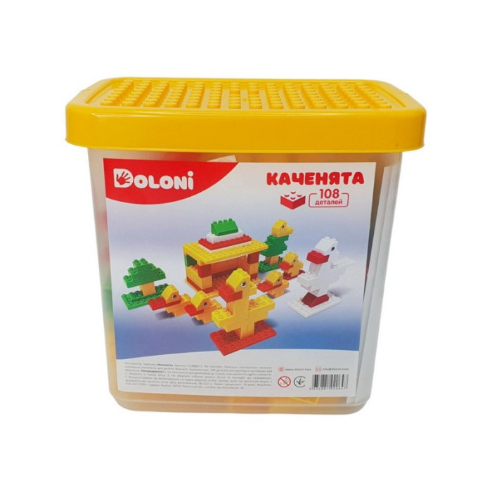 Конструктор "Каченята" 013888/11 в пластиковому боксі, 108 деталей Doloni